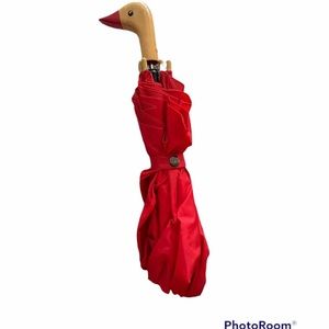 Vintage RainesKids Red Duck Handle Umbrella USA Seller Authentic Raines